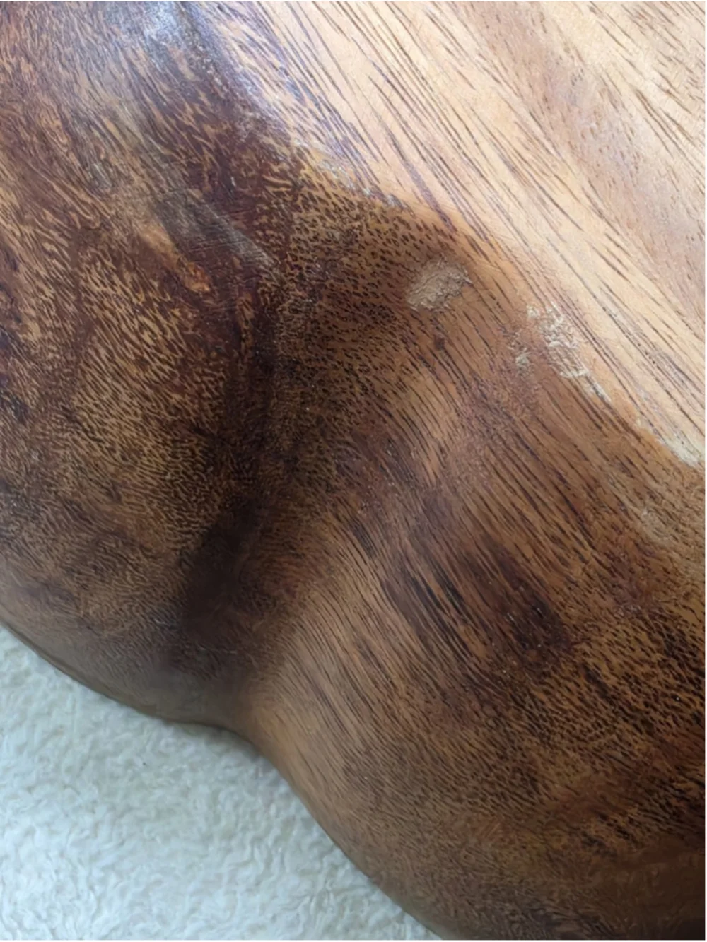 Large Vintage Monkey Pod Carabo Wood Bowl 14